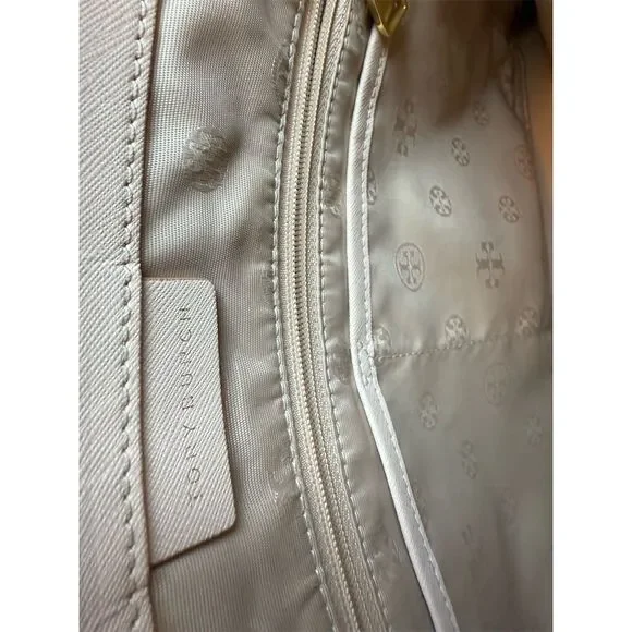 Tory Burch Women's Light Beige Leather Tote Bag Casual Saffaino Blush beautiful - Picture 6 of 14